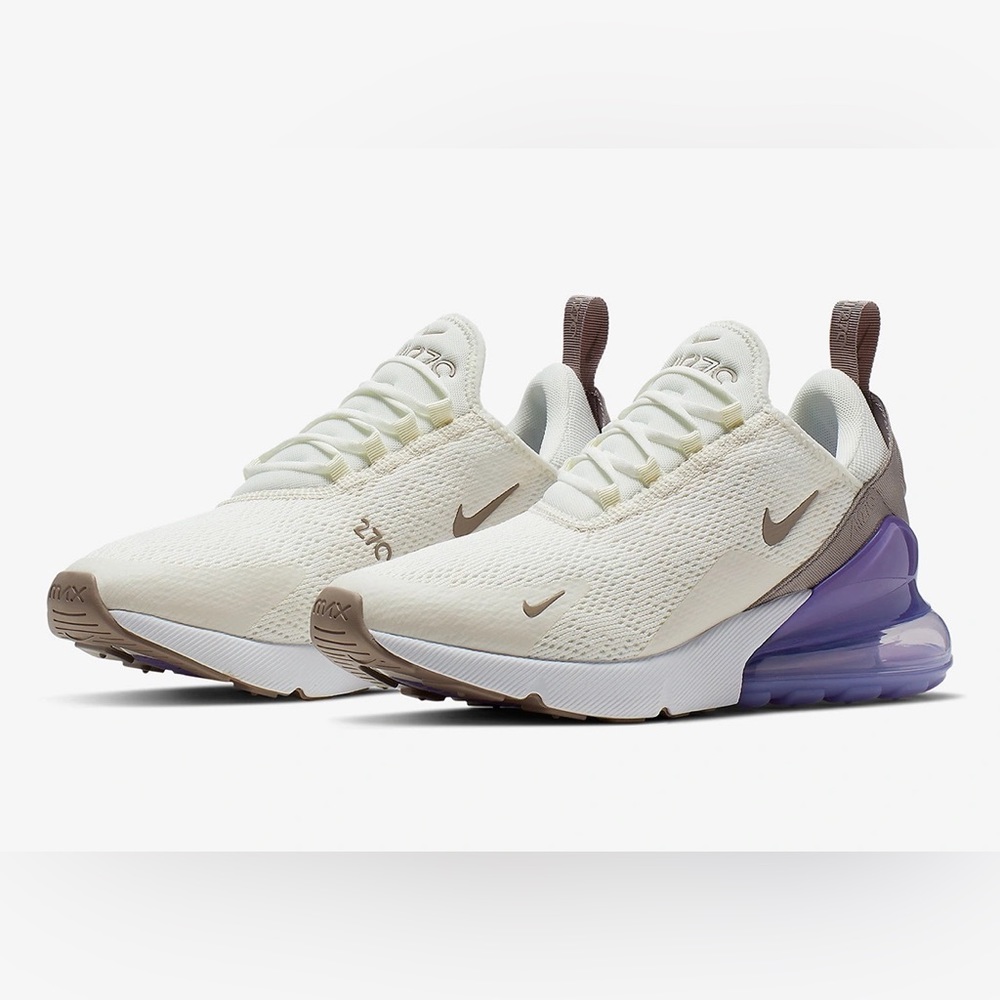 Nike Air Max 270 (Sail Pumice Space Purple) Women’s Size 7.5 Running Shoes